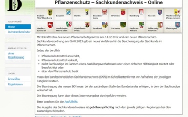 Pflanzenschutz Sachkundenachweis beantragen