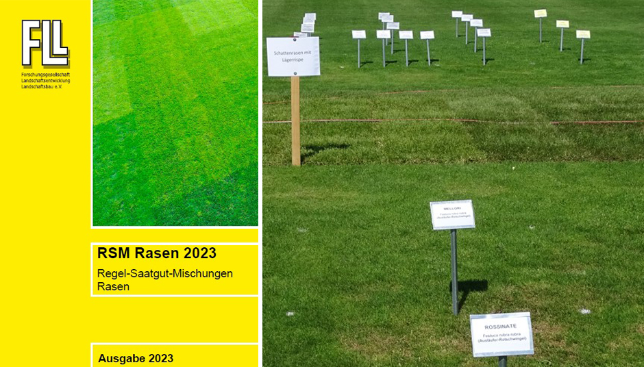 Links: FLL-Homepage. Rechts: Sortenversuche bei demopark Messe Eisenach.