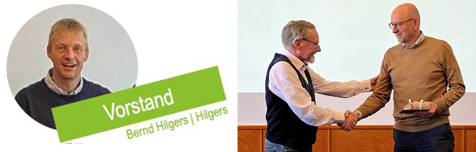 Abb.2a+b: Bestellung von Bernd Hilgers als neuer INTERGREEN-Vorstand und Verabschiedung des bisherigen Vorstandes, Alexander Hofbauer durch den Ar-Vorsitzenden Dr. K. Müller-Beck. (Foto: INTERGREEN)